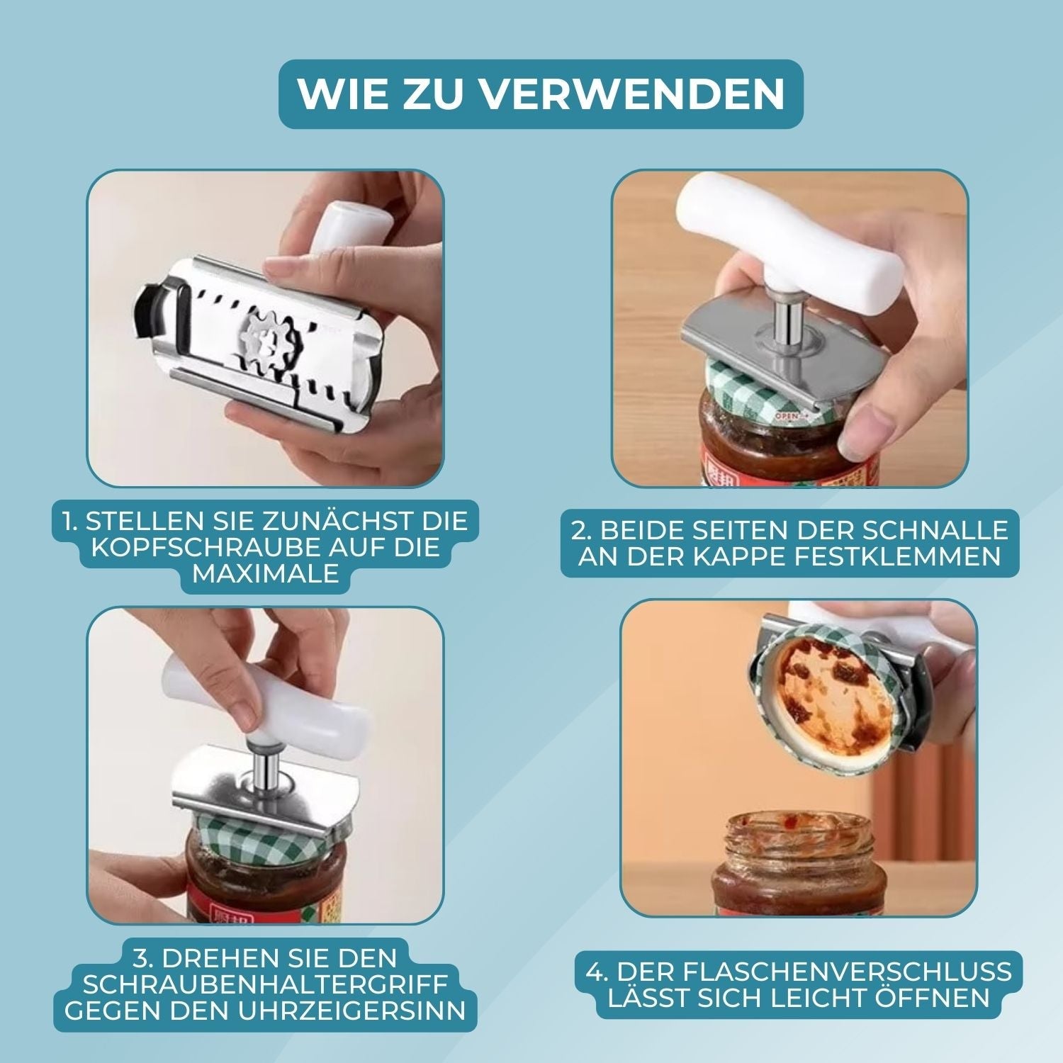 1+1 GRATIS | EasyGripPro™ - Öffnen Sie mühelos Gläser und Flaschen! [Letzter Tag Rabatt]