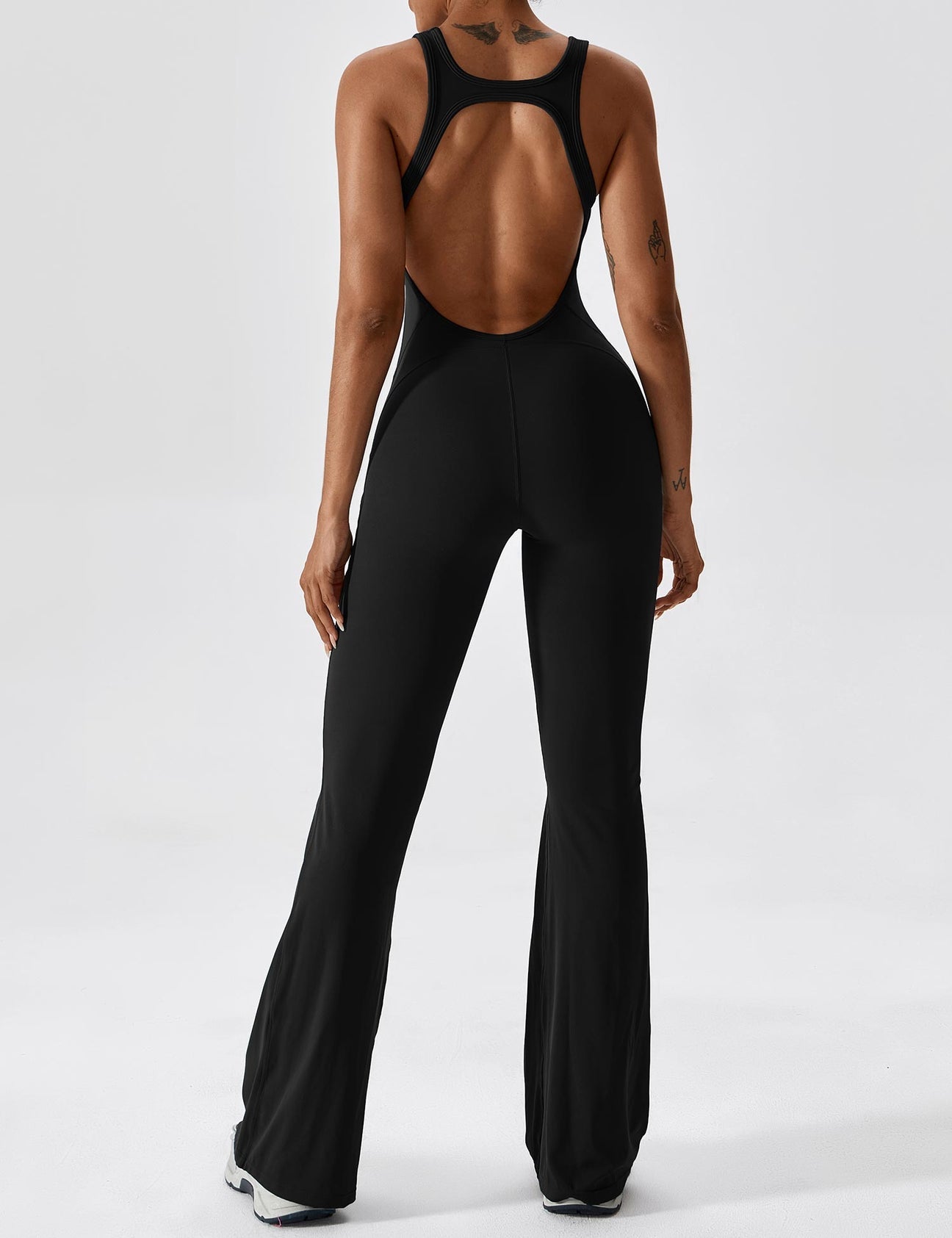 Olivia - V-Drop Flared Overalls