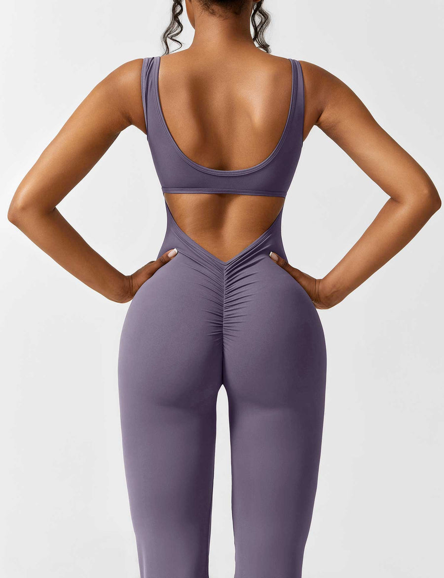 Olivia - V-Drop Flared Overalls