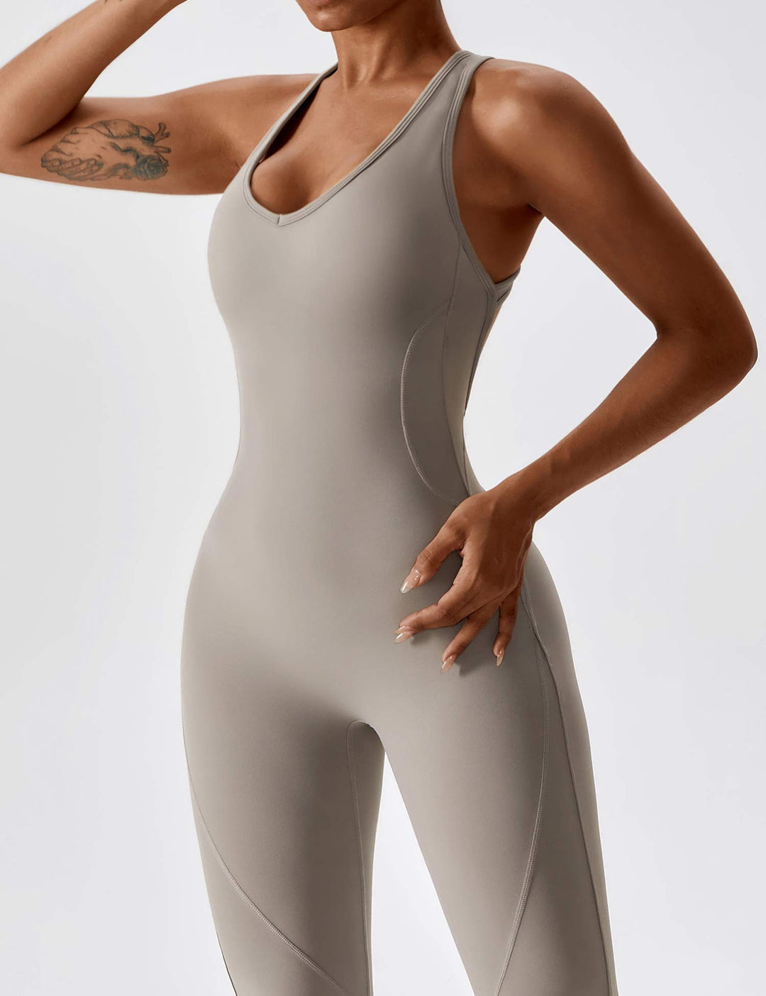 Olivia - V-Drop Flared Overalls
