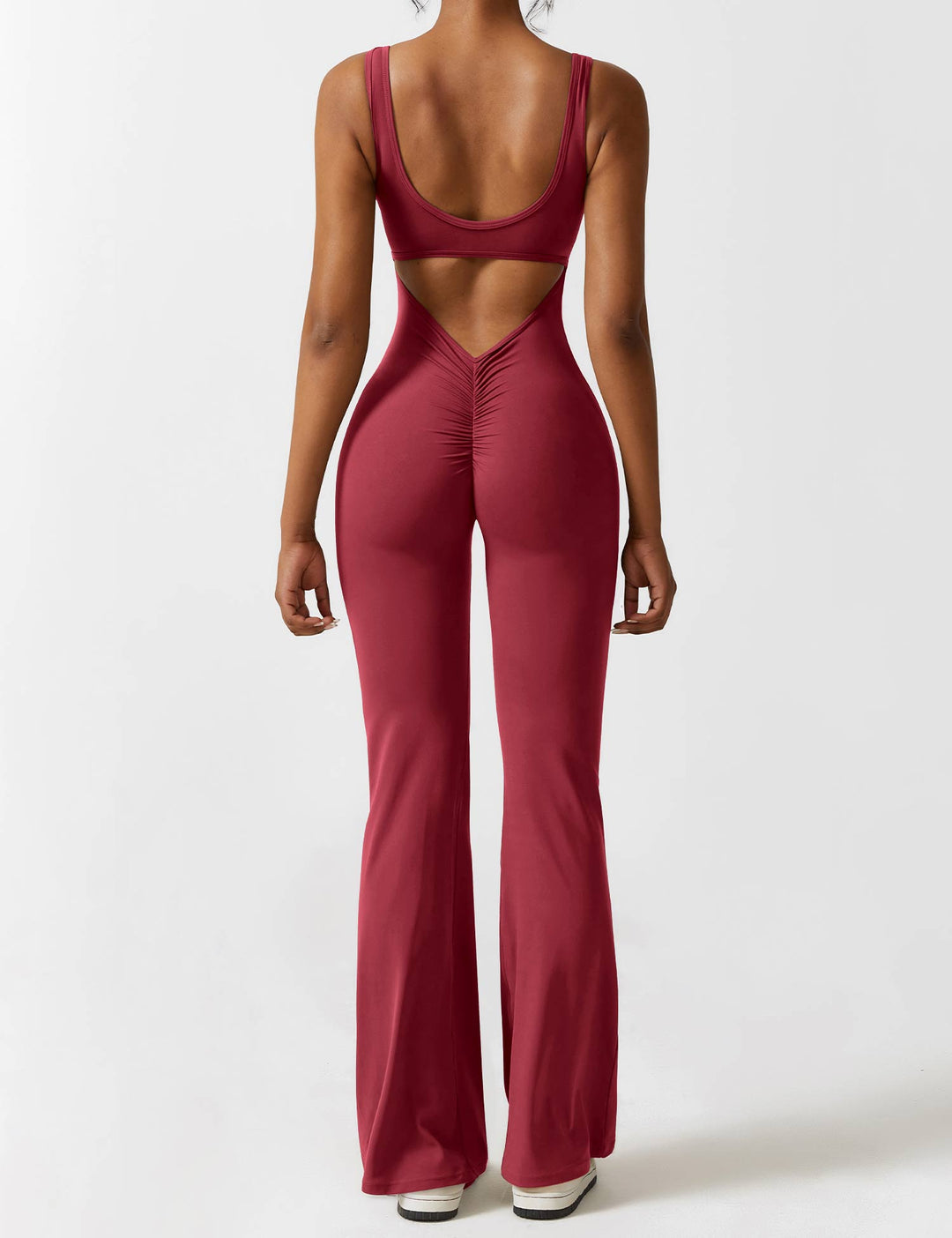 Olivia - V-Drop Flared Overalls