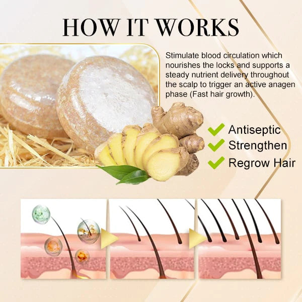 1+1 GRATIS | Gember Haargroei Shampoo Bar 